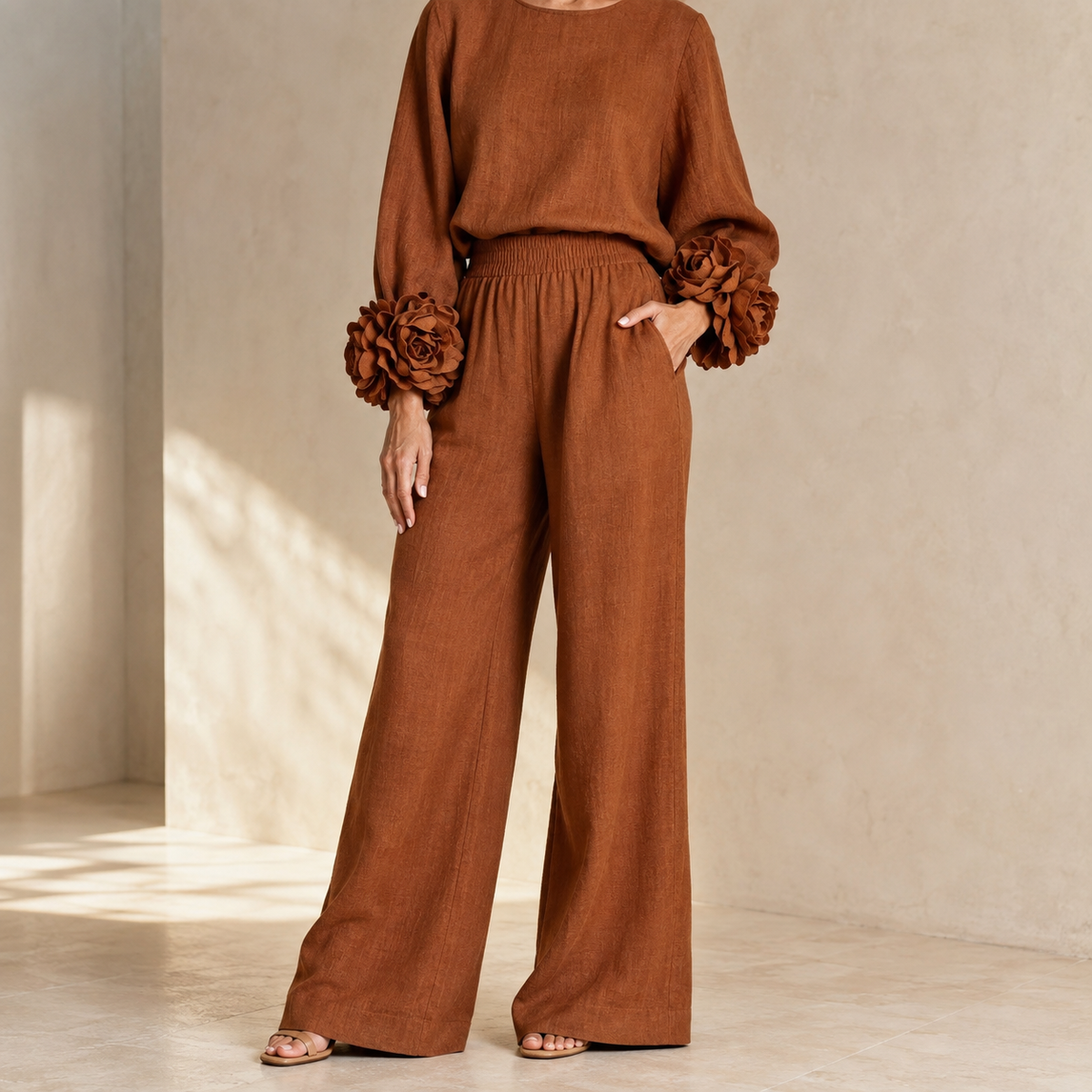 GEMA  Conjunto 2 Piezas Puños Con Flor