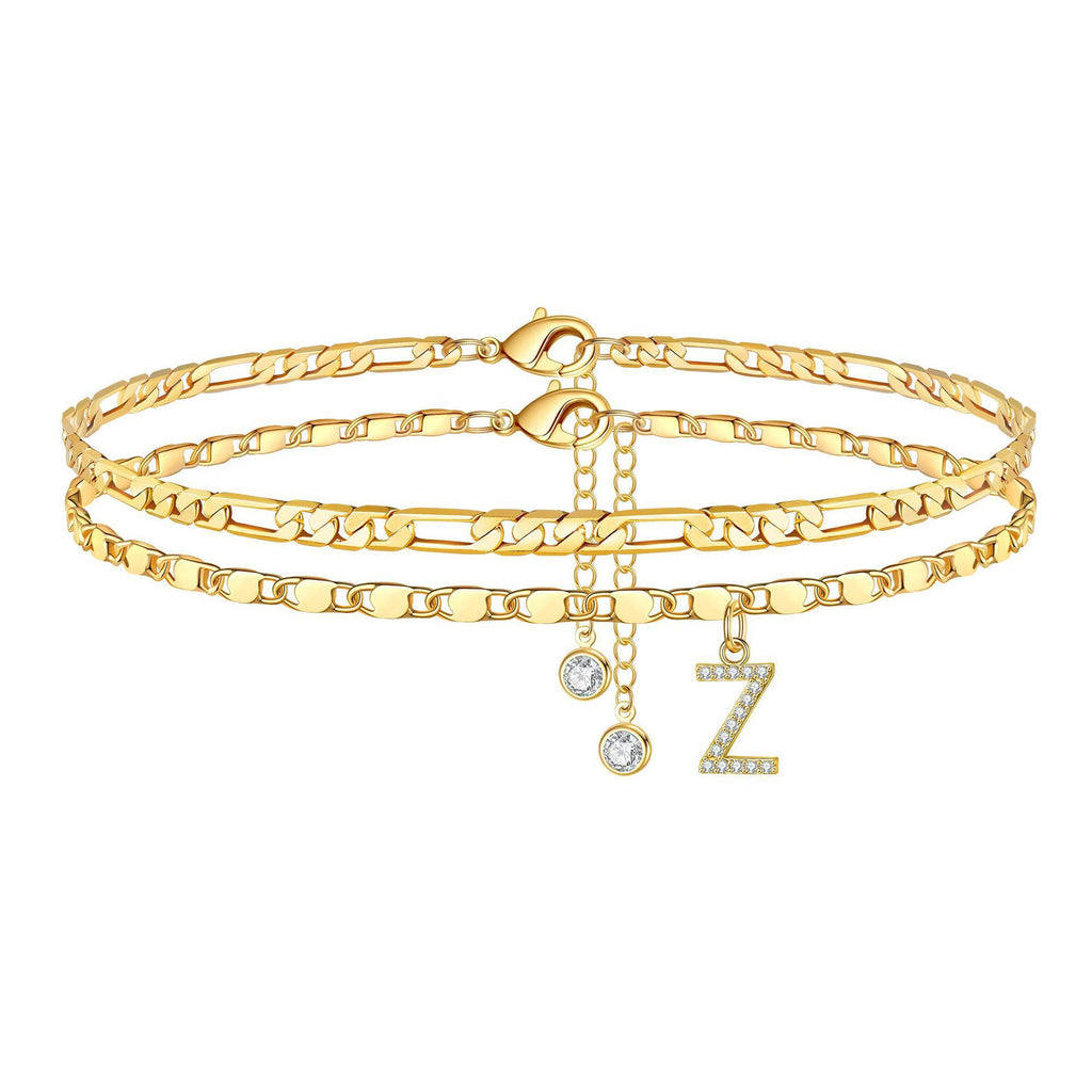 Tobillera Esencia Inicial- Pulsera Tobillera Con Inicial