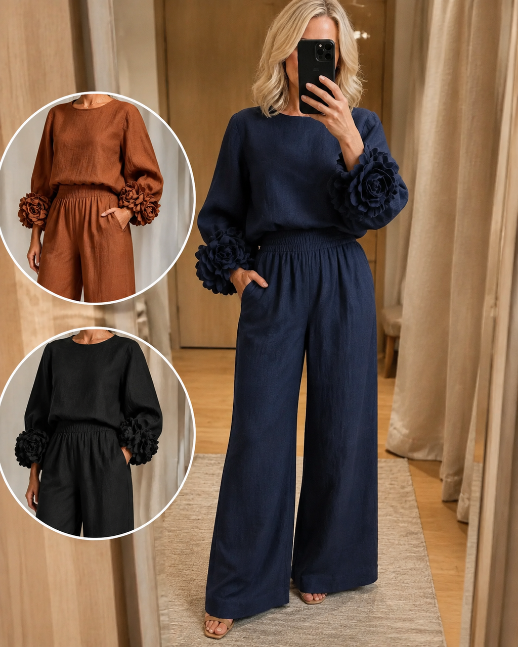 GEMA  Conjunto 2 Piezas Puños Con Flor