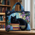 Bolso Artesanal - Gato Negro con Libro