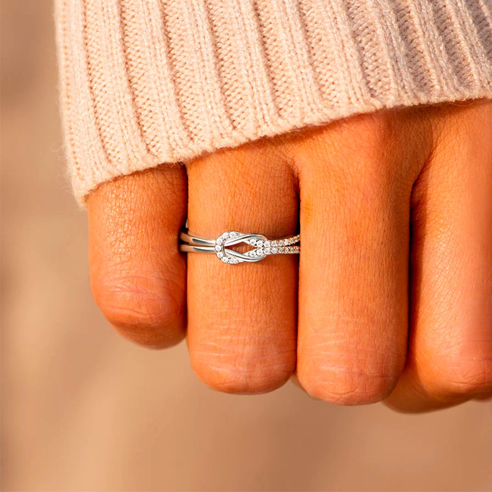 Bague Ajustable Noeud Infini - À ma meilleure amie - Les liens éternels