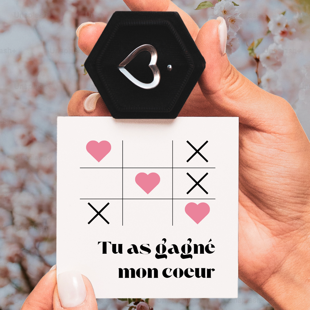 Bague Ajustable - Coeur - Tu as gagné mon coeur