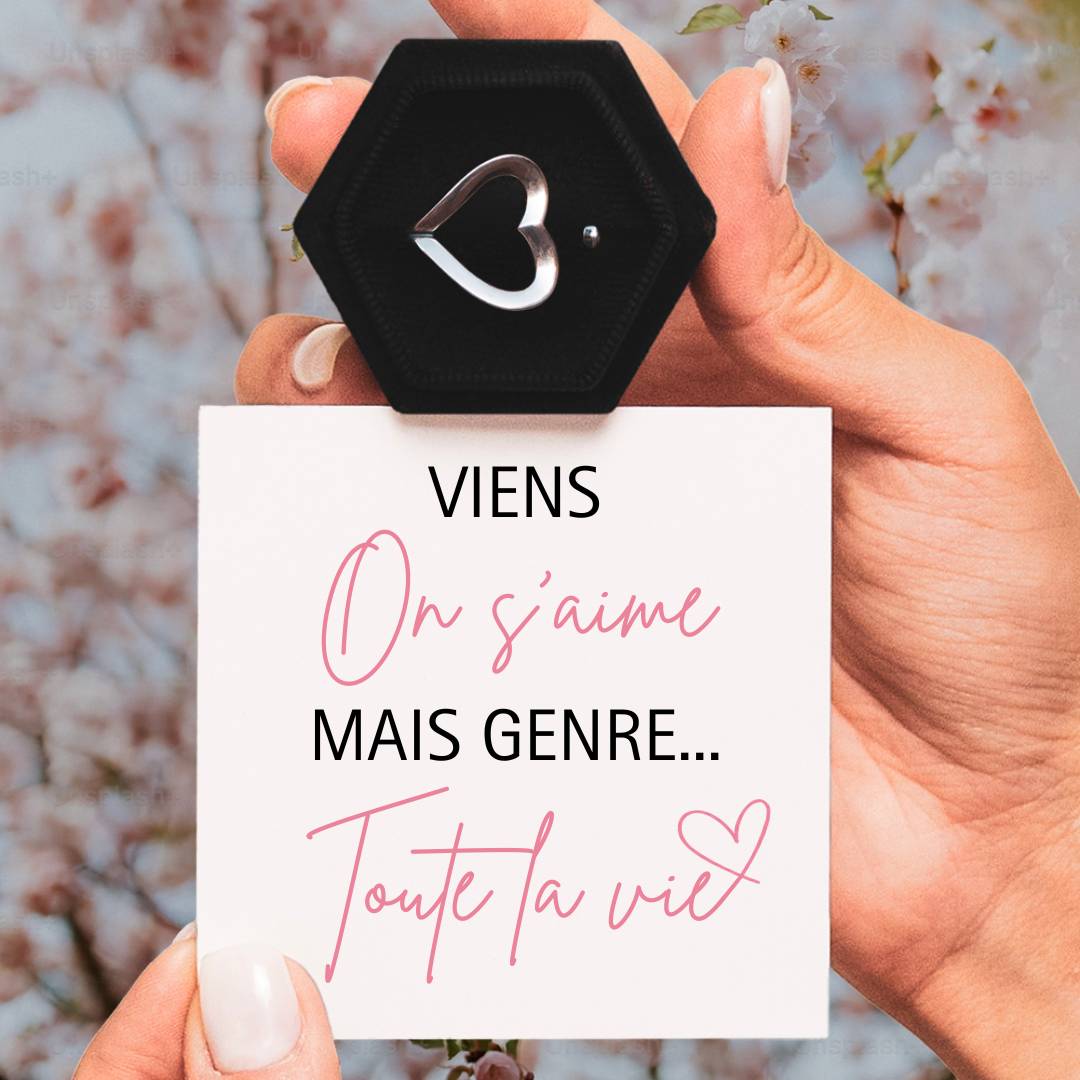 Bague Ajustable - Coeur - Viens on s'aime...