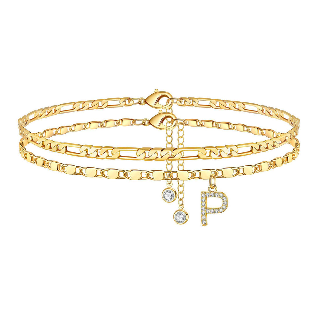 Tobillera Esencia Inicial- Pulsera Tobillera Con Inicial