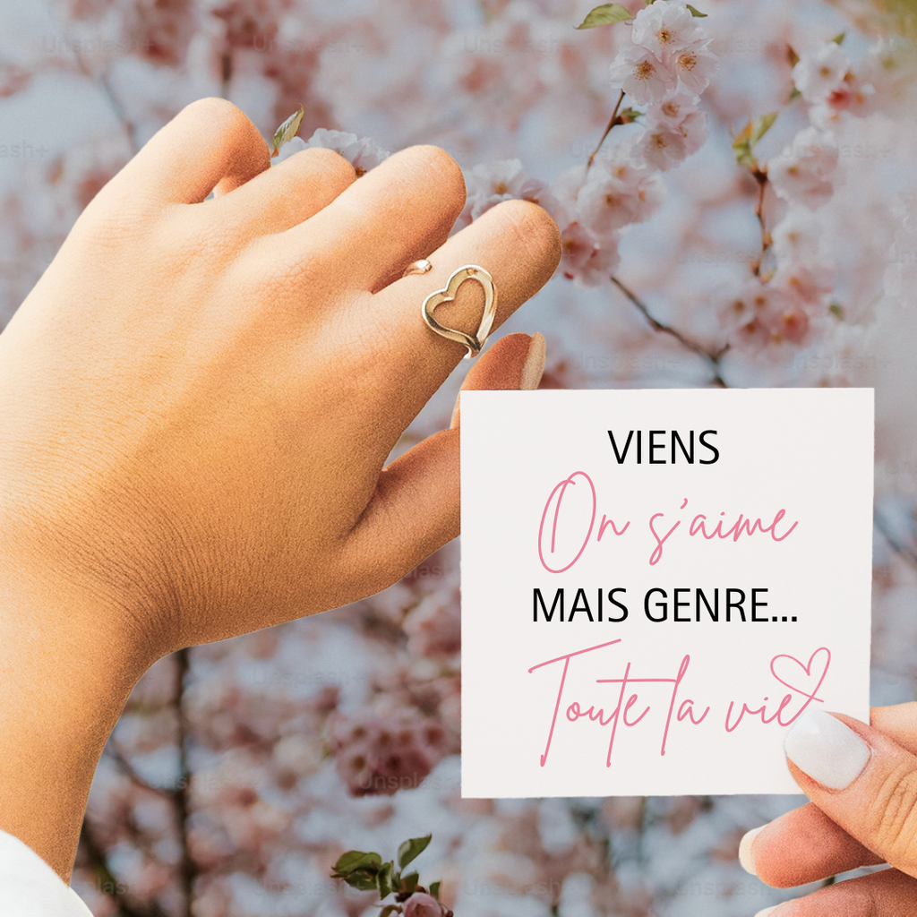 Bague Ajustable - Coeur - Viens on s'aime...