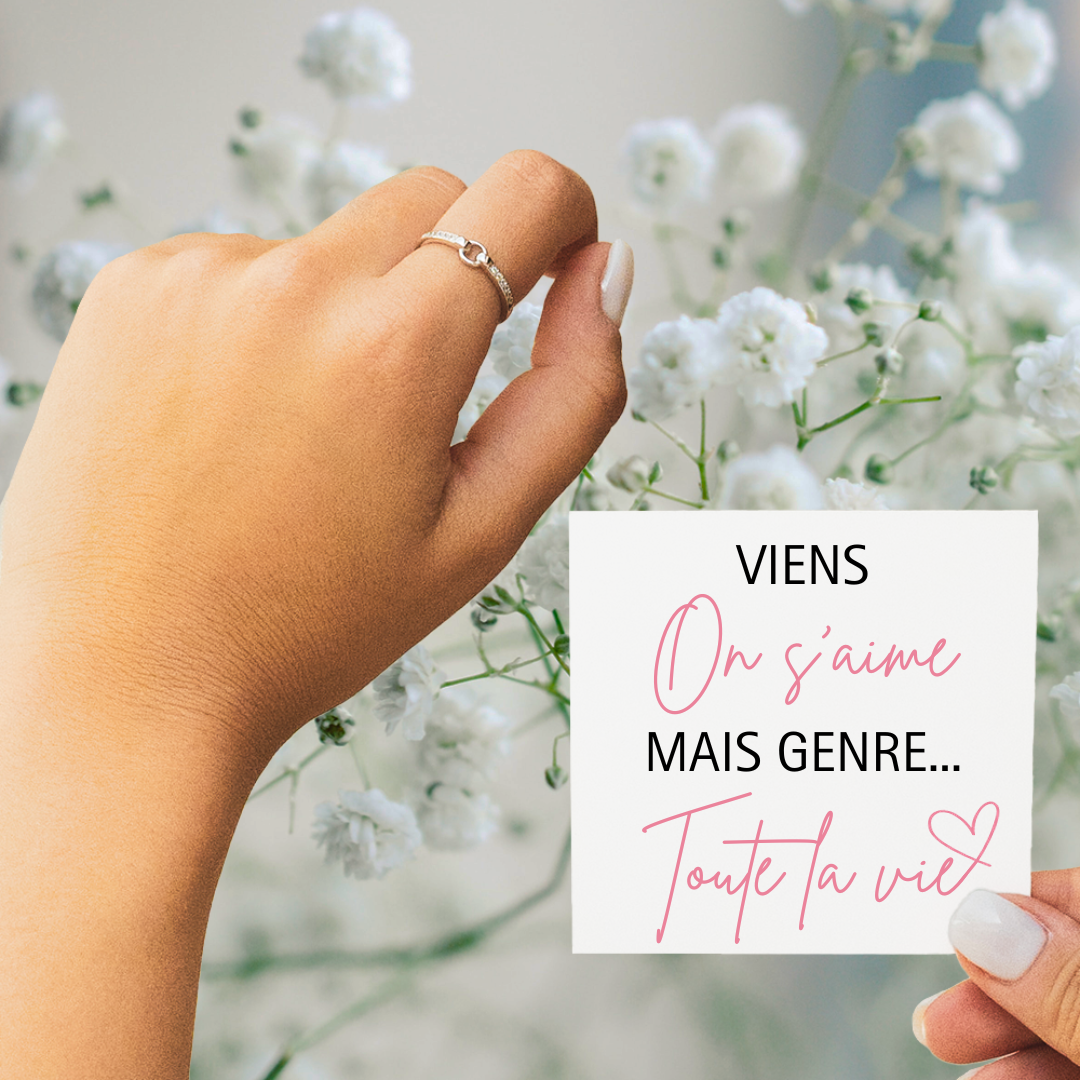 Bague Ajustable - Lien Éternel - Viens on s'aime...