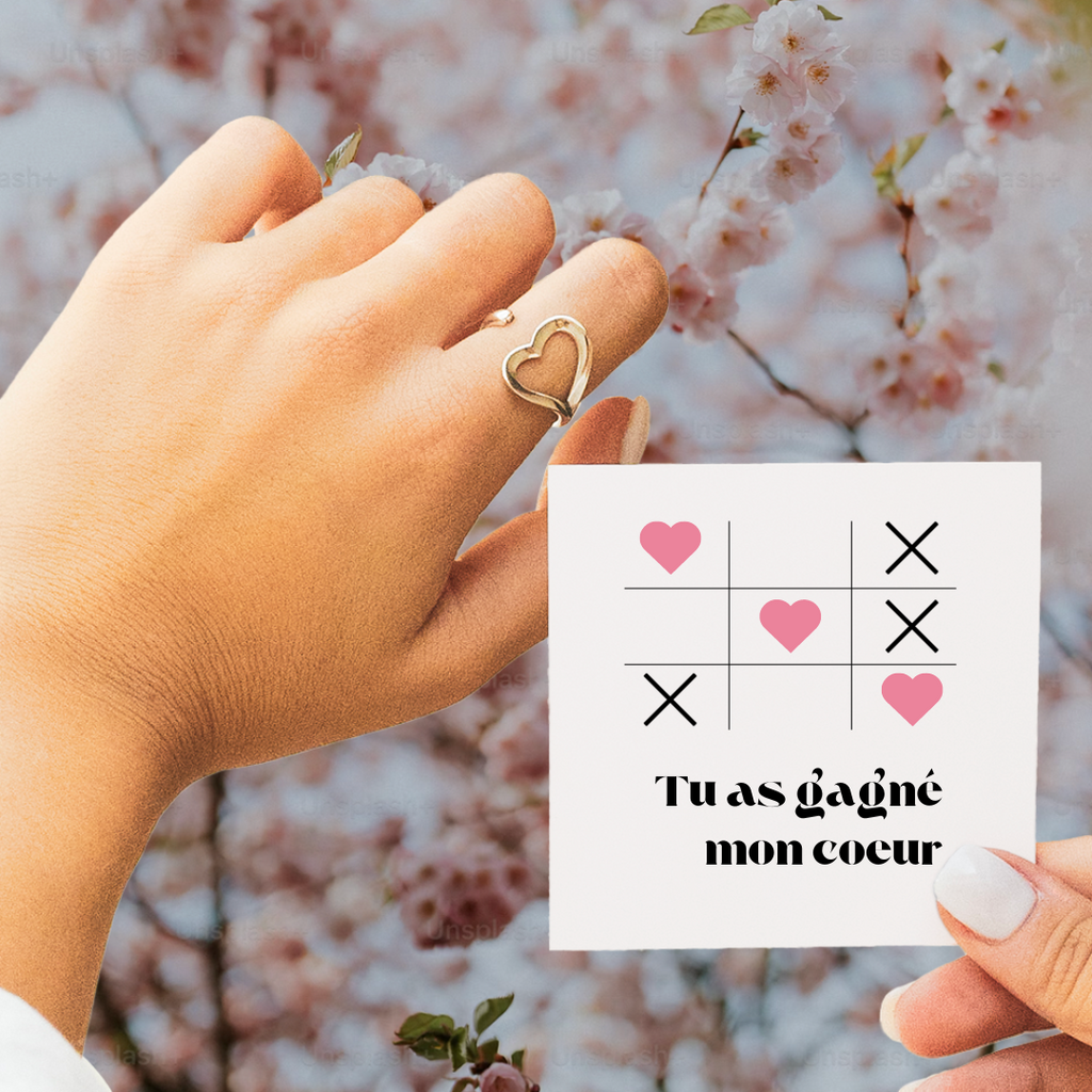 Bague Ajustable - Coeur - Tu as gagné mon coeur