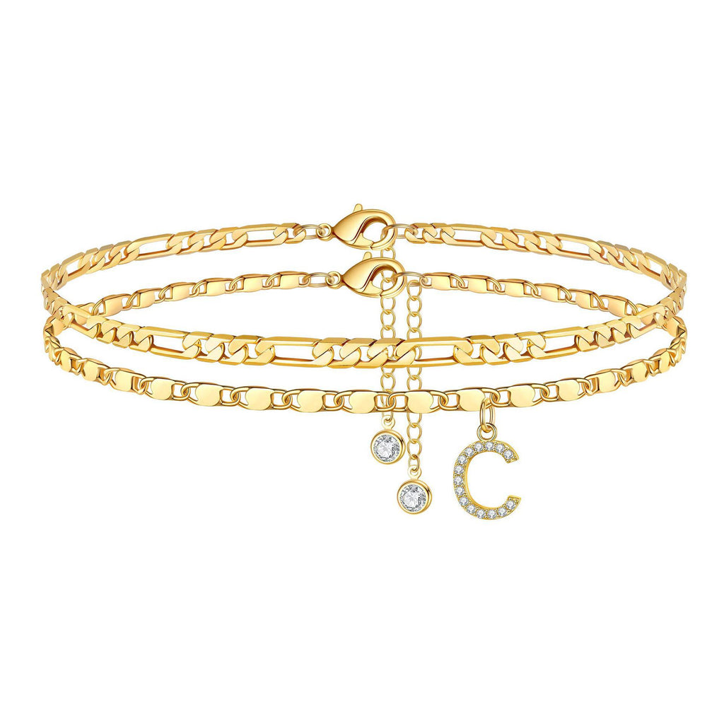 Tobillera Esencia Inicial- Pulsera Tobillera Con Inicial