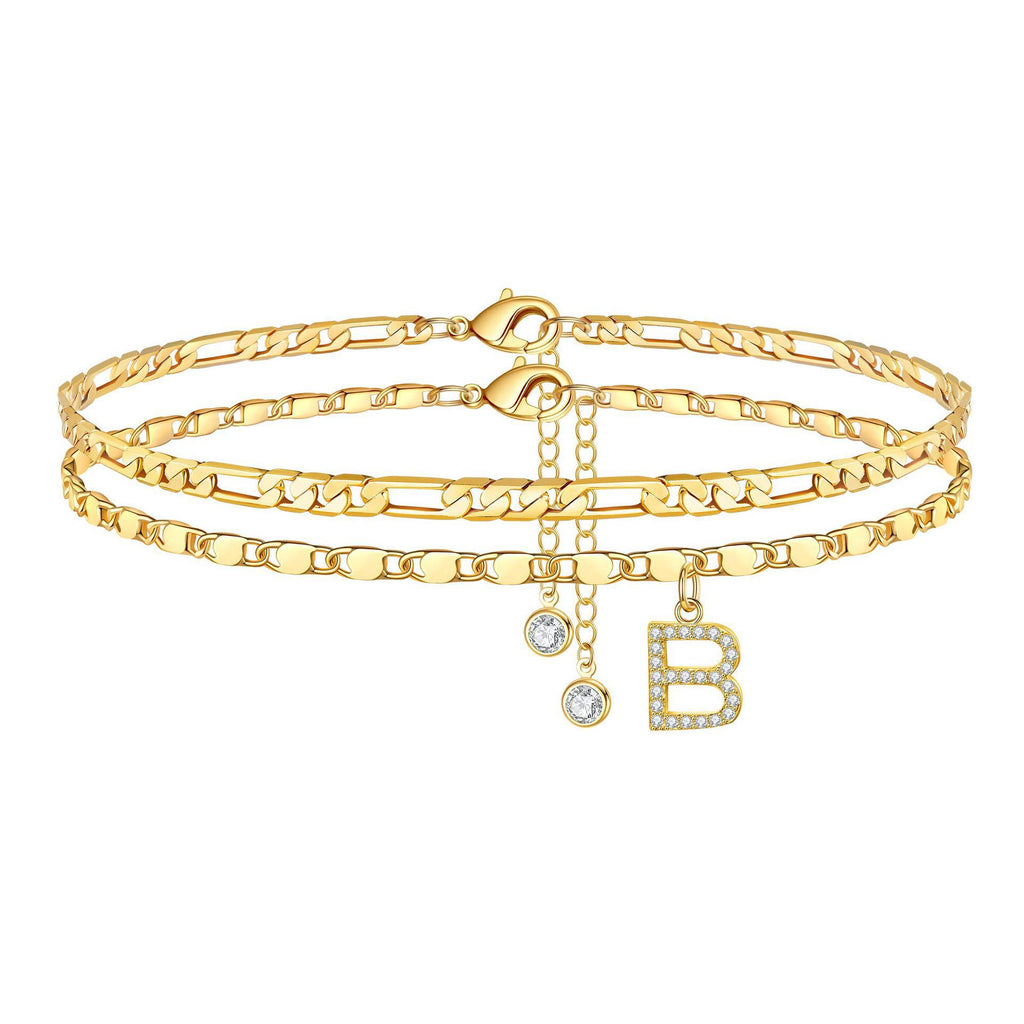 Tobillera Esencia Inicial- Pulsera Tobillera Con Inicial