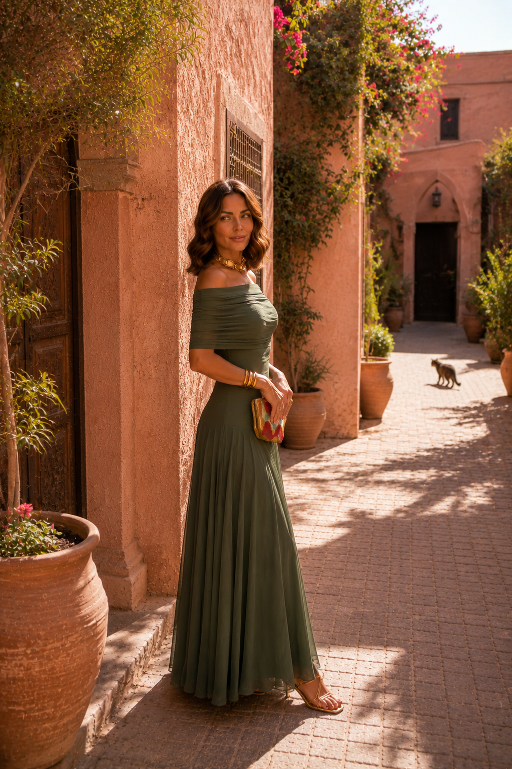 Carmen- Vestido Elegante Verde