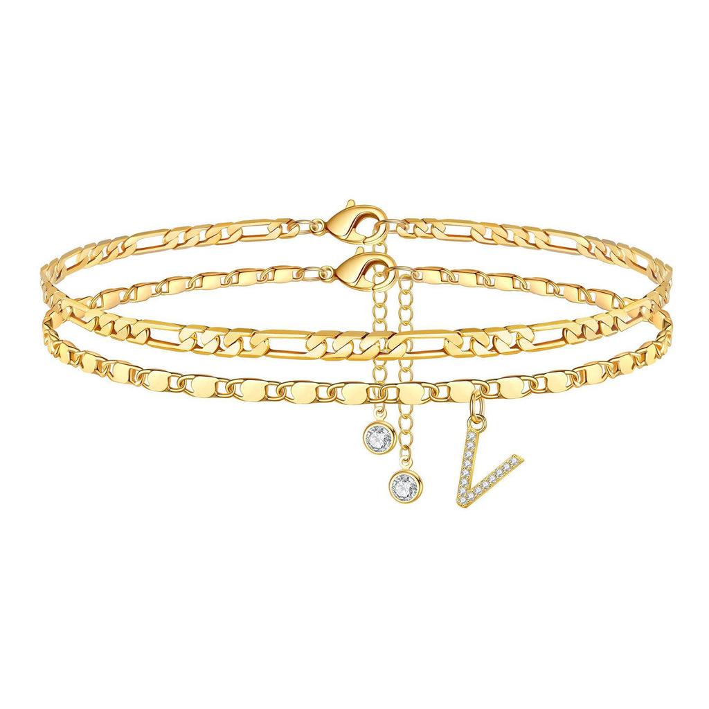Tobillera Esencia Inicial- Pulsera Tobillera Con Inicial