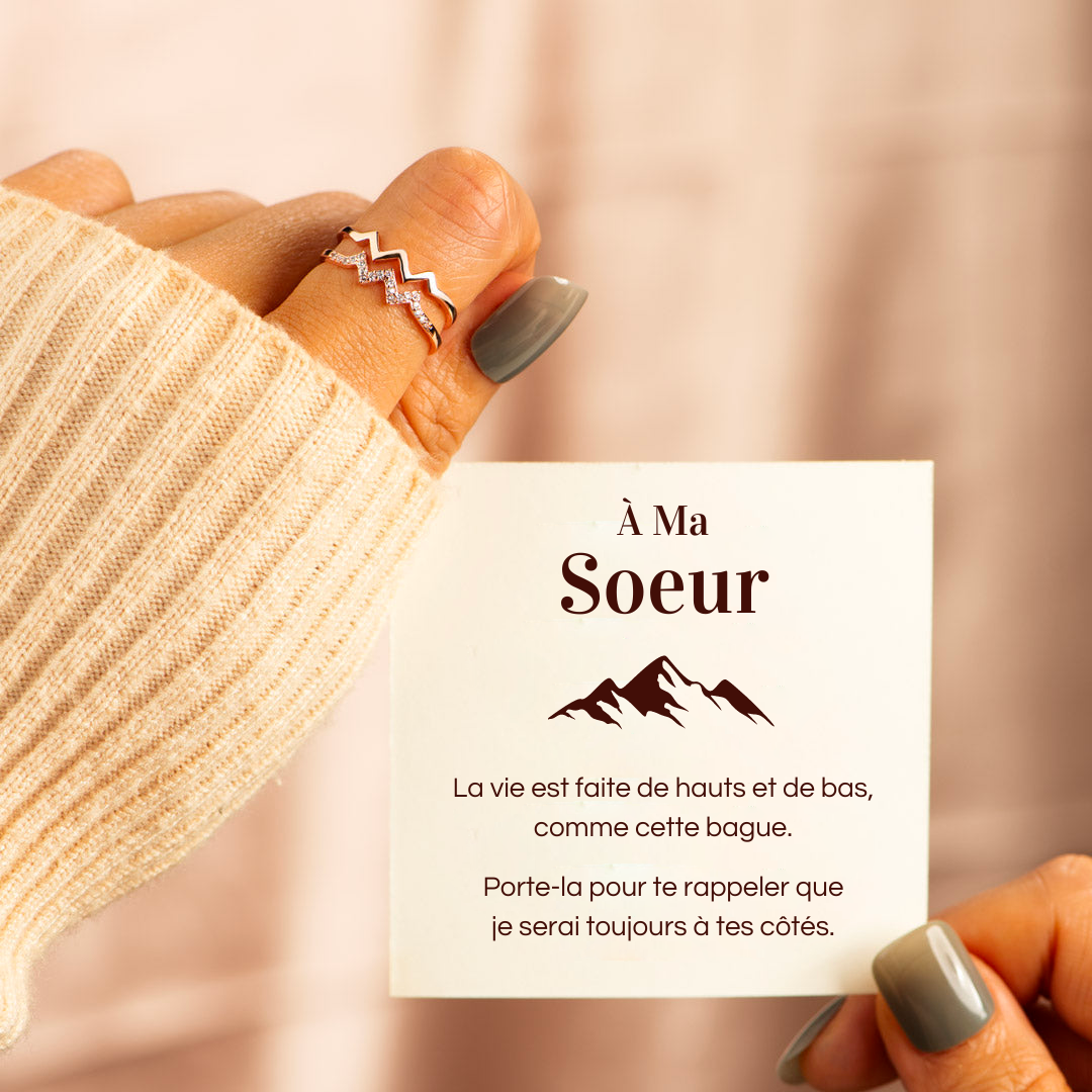 Bague Ajustable - À ma soeur - Je serai toujours à tes côtés