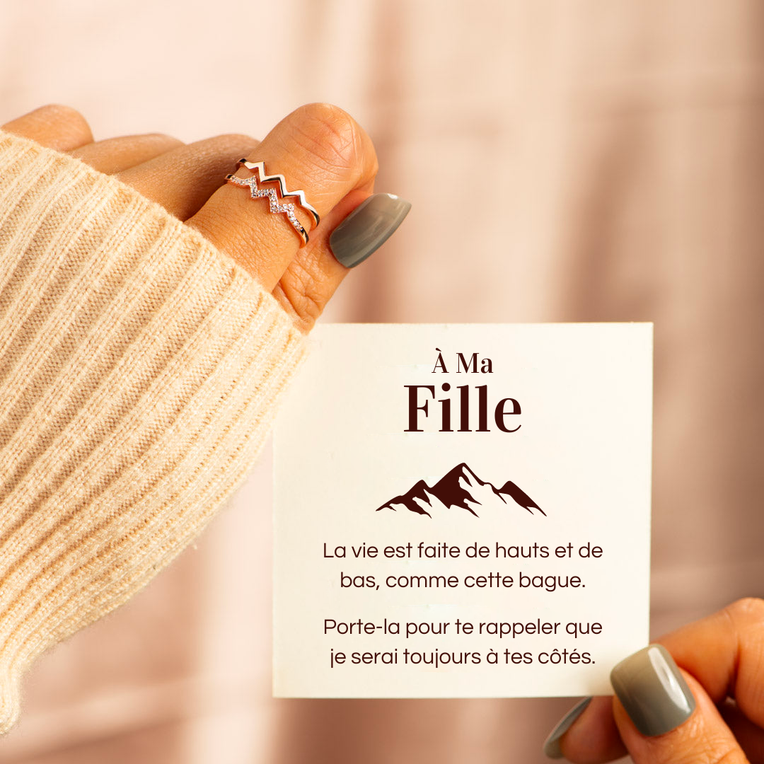 Bague Ajustable - À ma fille - Je serai toujours à tes côtés
