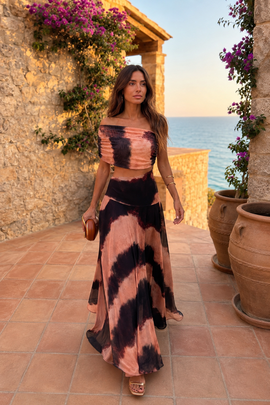 ELSA- Vestido Bicolor Mediterraneo