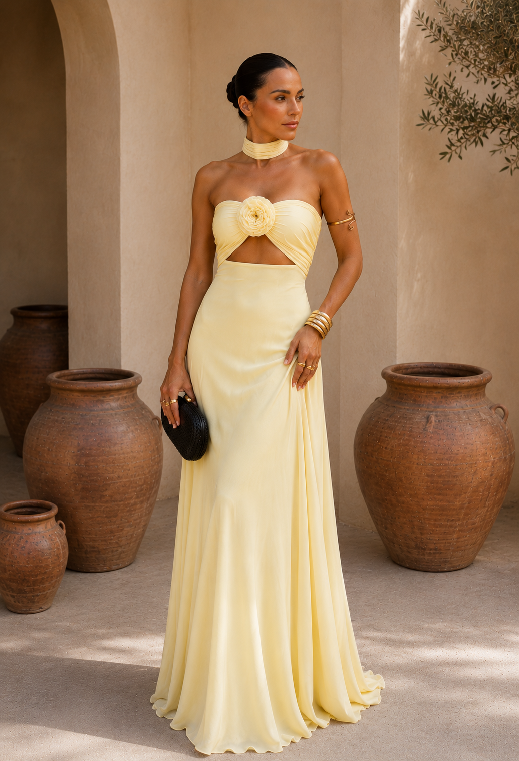 ELISA  Vestido Amarillo Pastel