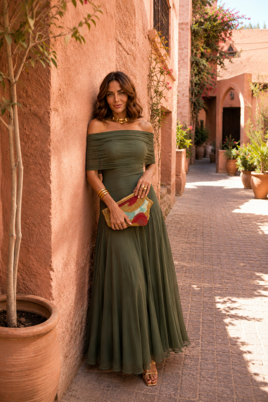 Carmen- Vestido Elegante Verde