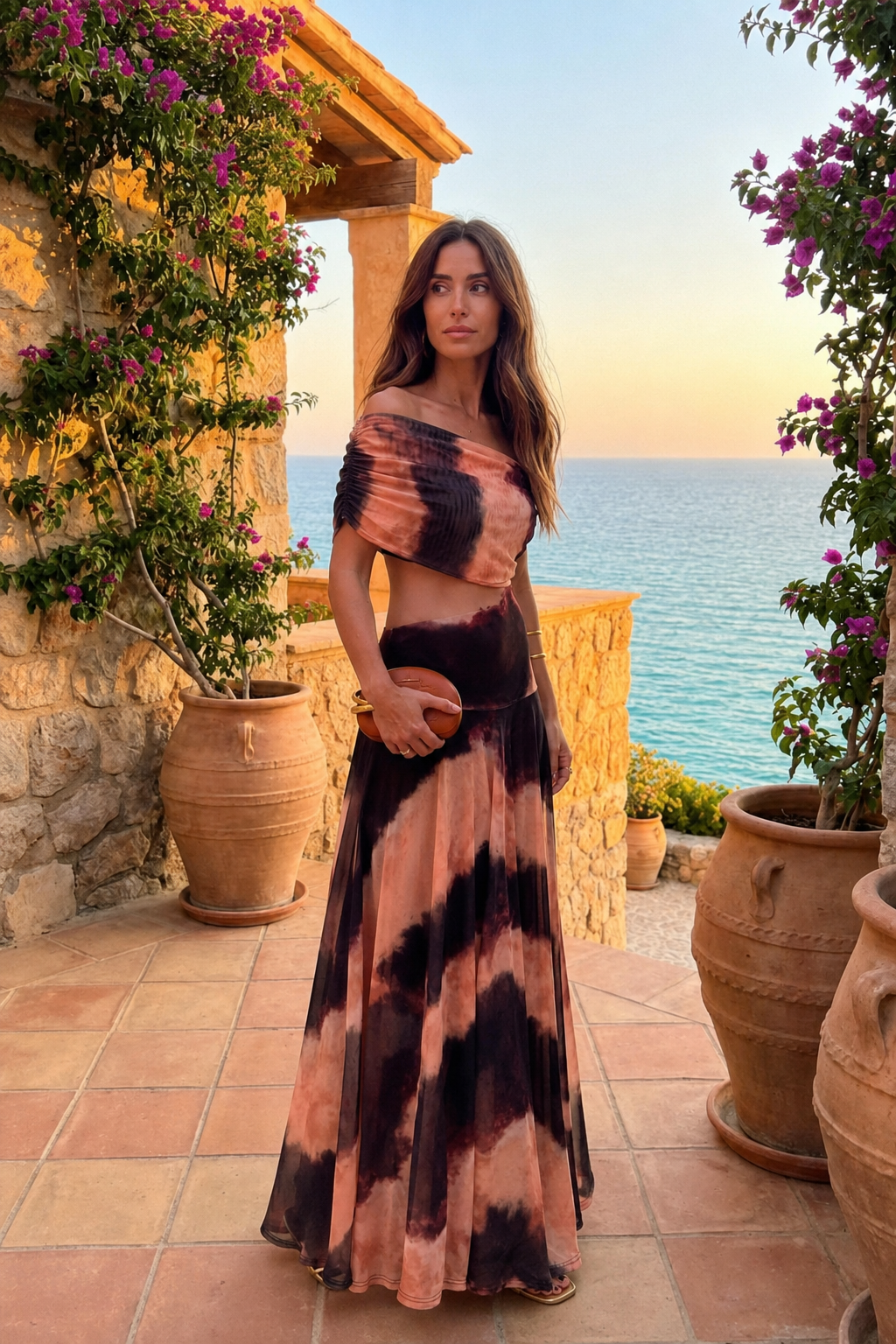 ELSA- Vestido Bicolor Mediterraneo
