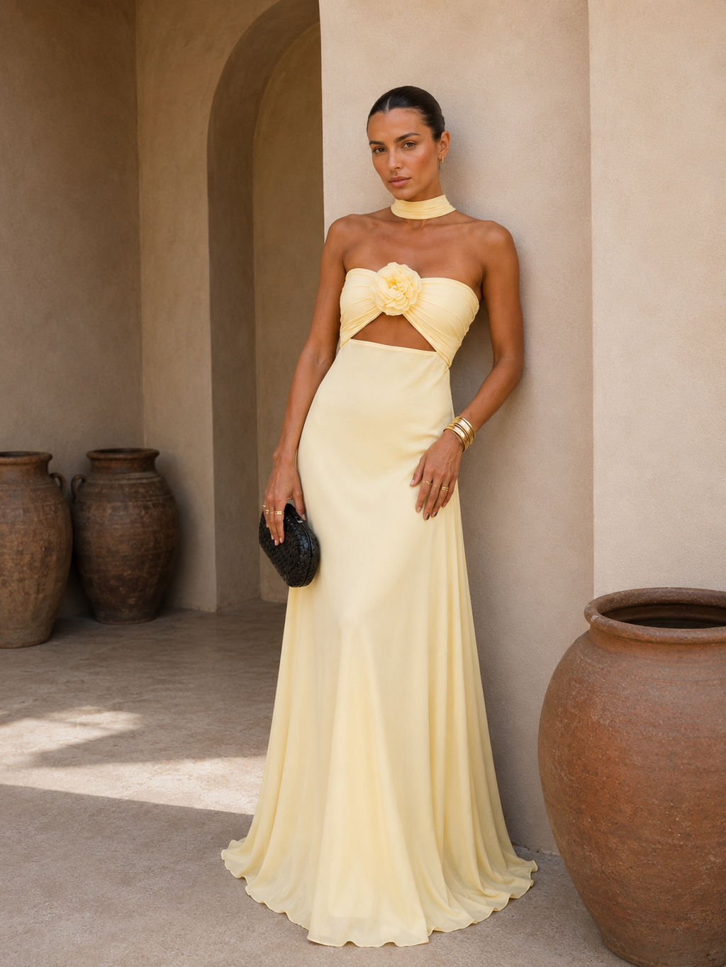 ELISA  Vestido Amarillo Pastel