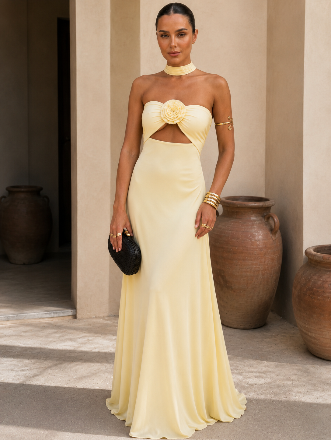 ELISA  Vestido Amarillo Pastel