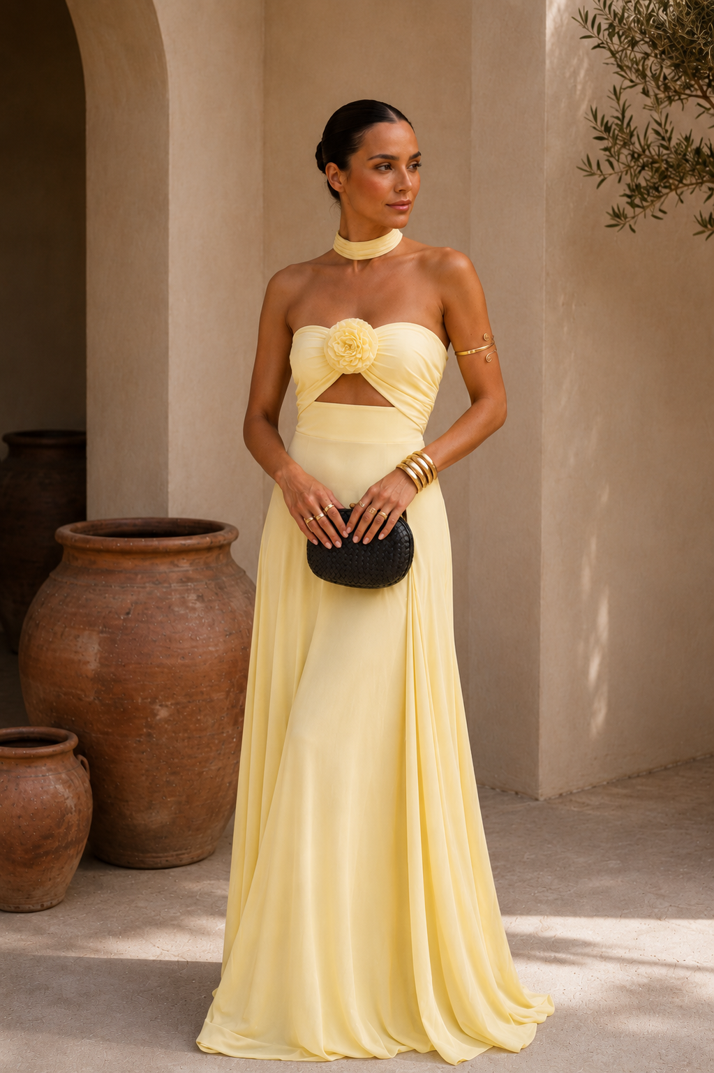ELISA  Vestido Amarillo Pastel