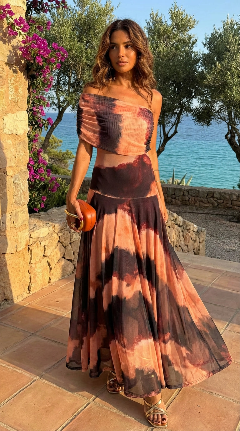 ELSA- Vestido Bicolor Mediterraneo