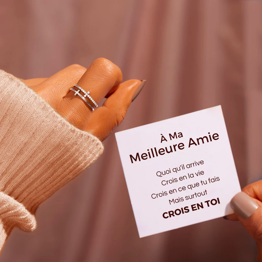 Bague Ajustable - À ma meilleure amie - Crois en toi