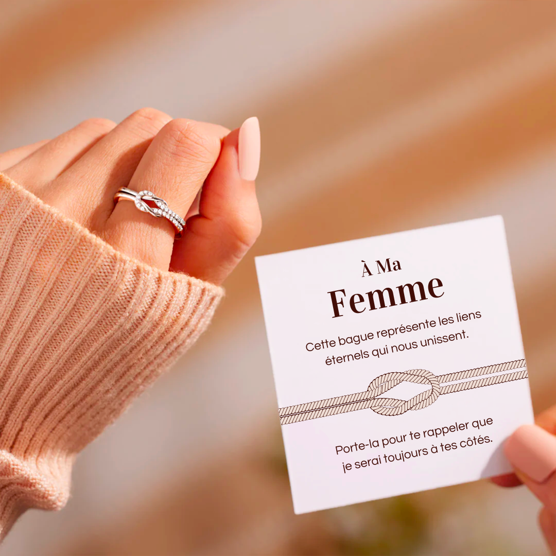Bague Ajustable Noeud Infini - À ma femme - Les liens éternels