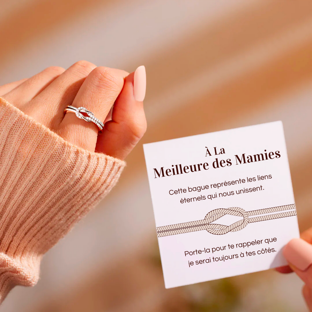 Bague Ajustable Noeud Infini - À la meilleure des mamies - Les liens éternels