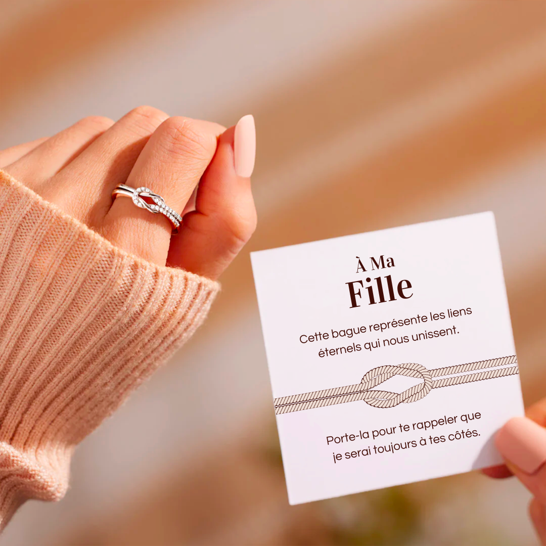 Bague Ajustable Noeud Infini - À ma fille - Les liens éternels