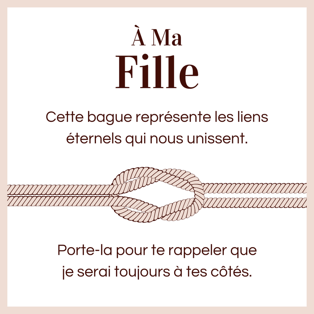 Bague Ajustable Noeud Infini - À ma fille - Les liens éternels