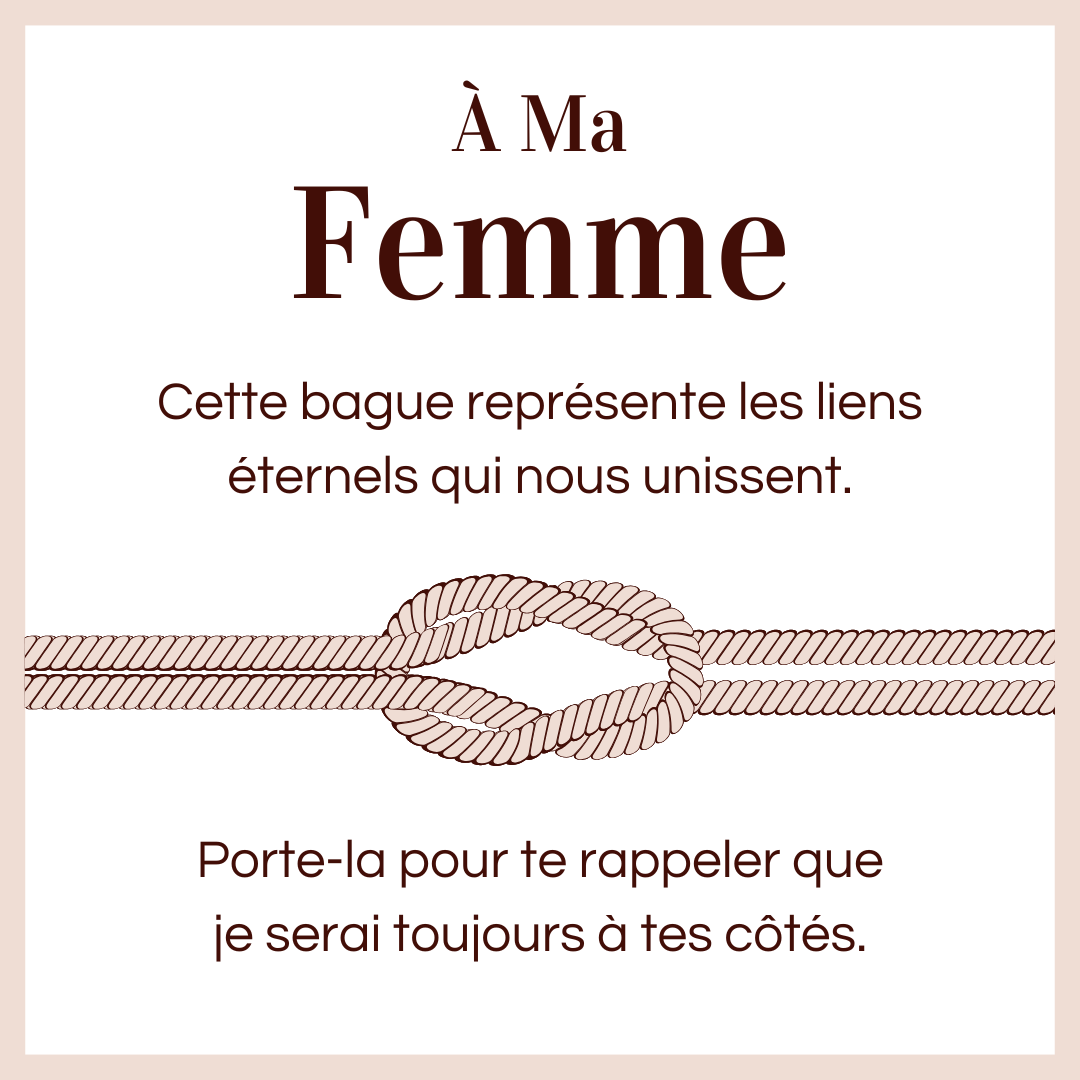 Bague Ajustable Noeud Infini - À ma femme - Les liens éternels
