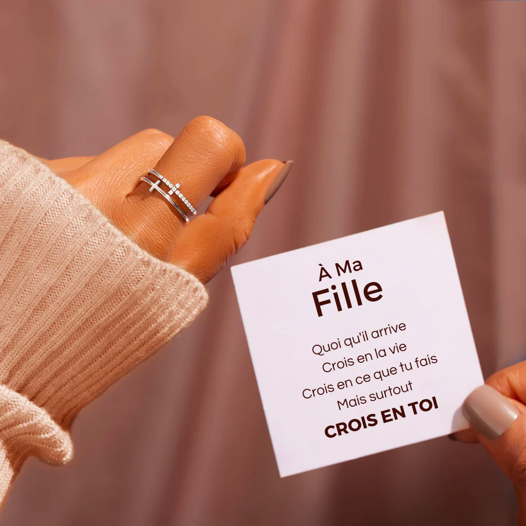 Bague Ajustable - À ma fille - Crois en toi
