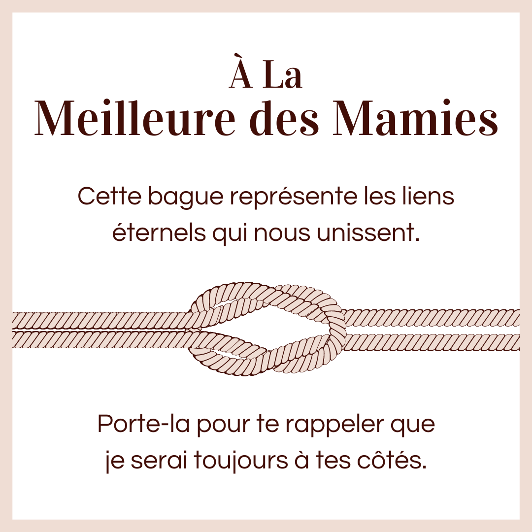 Bague Ajustable Noeud Infini - À la meilleure des mamies - Les liens éternels