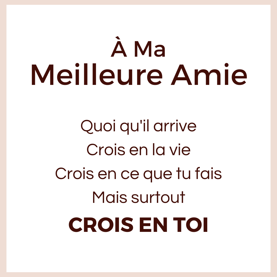 Bague Ajustable - À ma meilleure amie - Crois en toi