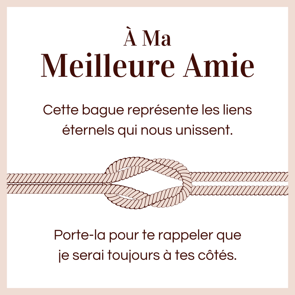Bague Ajustable Noeud Infini - À ma meilleure amie - Les liens éternels