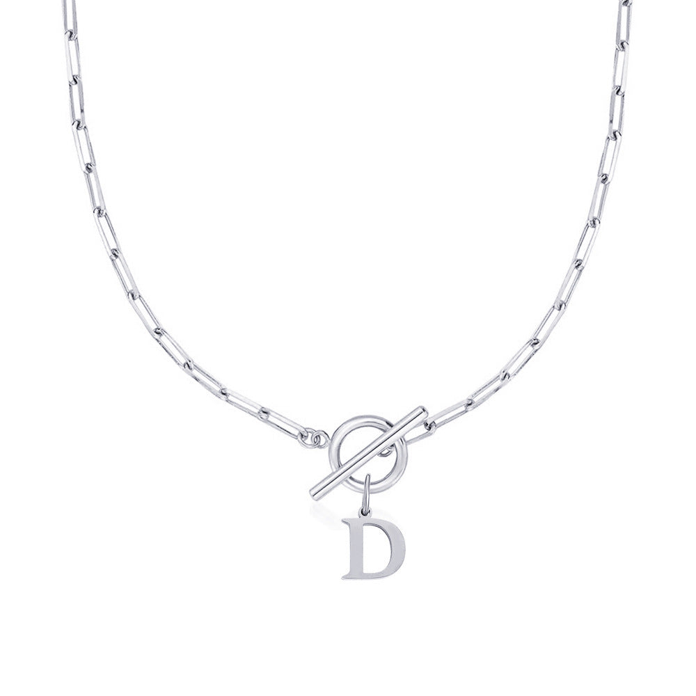 Collar con Inicial y Eslabones de Diseño