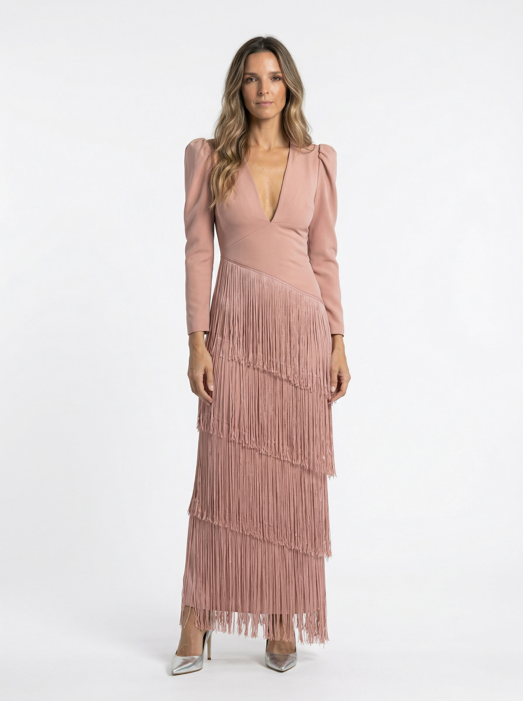 Anne-  Vestido Elegante Con Flecos