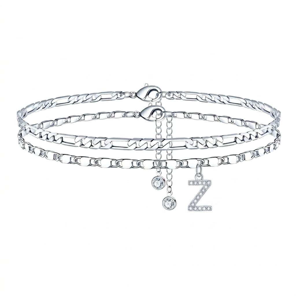 Tobillera Esencia Inicial- Pulsera Tobillera Con Inicial
