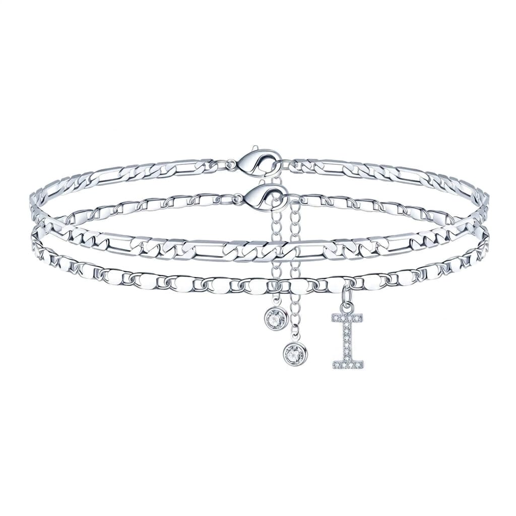 Tobillera Esencia Inicial- Pulsera Tobillera Con Inicial