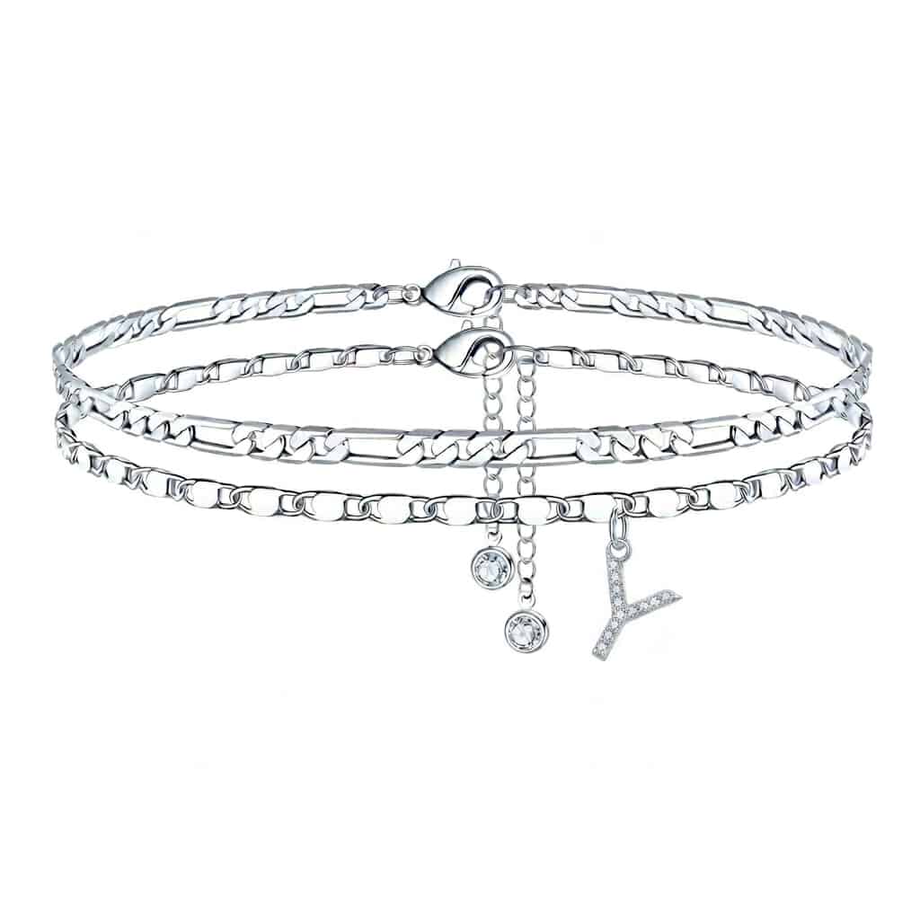 Tobillera Esencia Inicial- Pulsera Tobillera Con Inicial