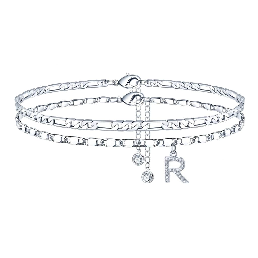 Tobillera Esencia Inicial- Pulsera Tobillera Con Inicial