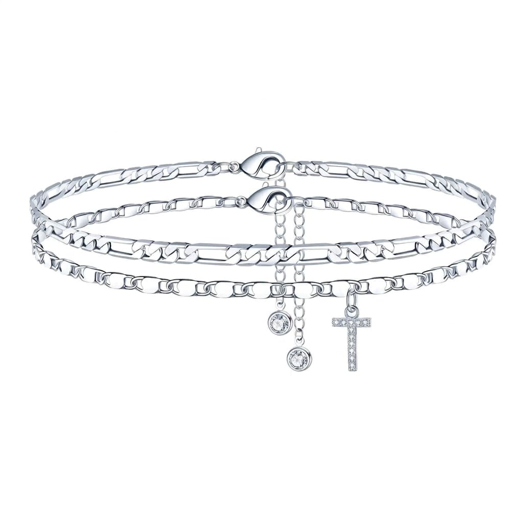 Tobillera Esencia Inicial- Pulsera Tobillera Con Inicial