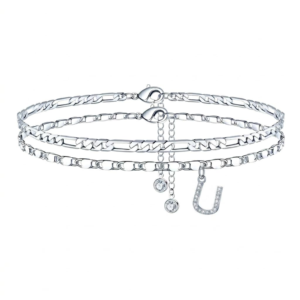 Tobillera Esencia Inicial- Pulsera Tobillera Con Inicial