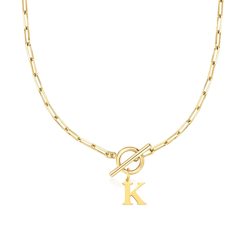 Collar con Inicial y Eslabones de Diseño