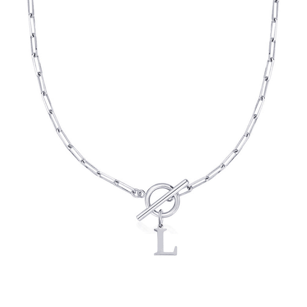 Collar con Inicial y Eslabones de Diseño