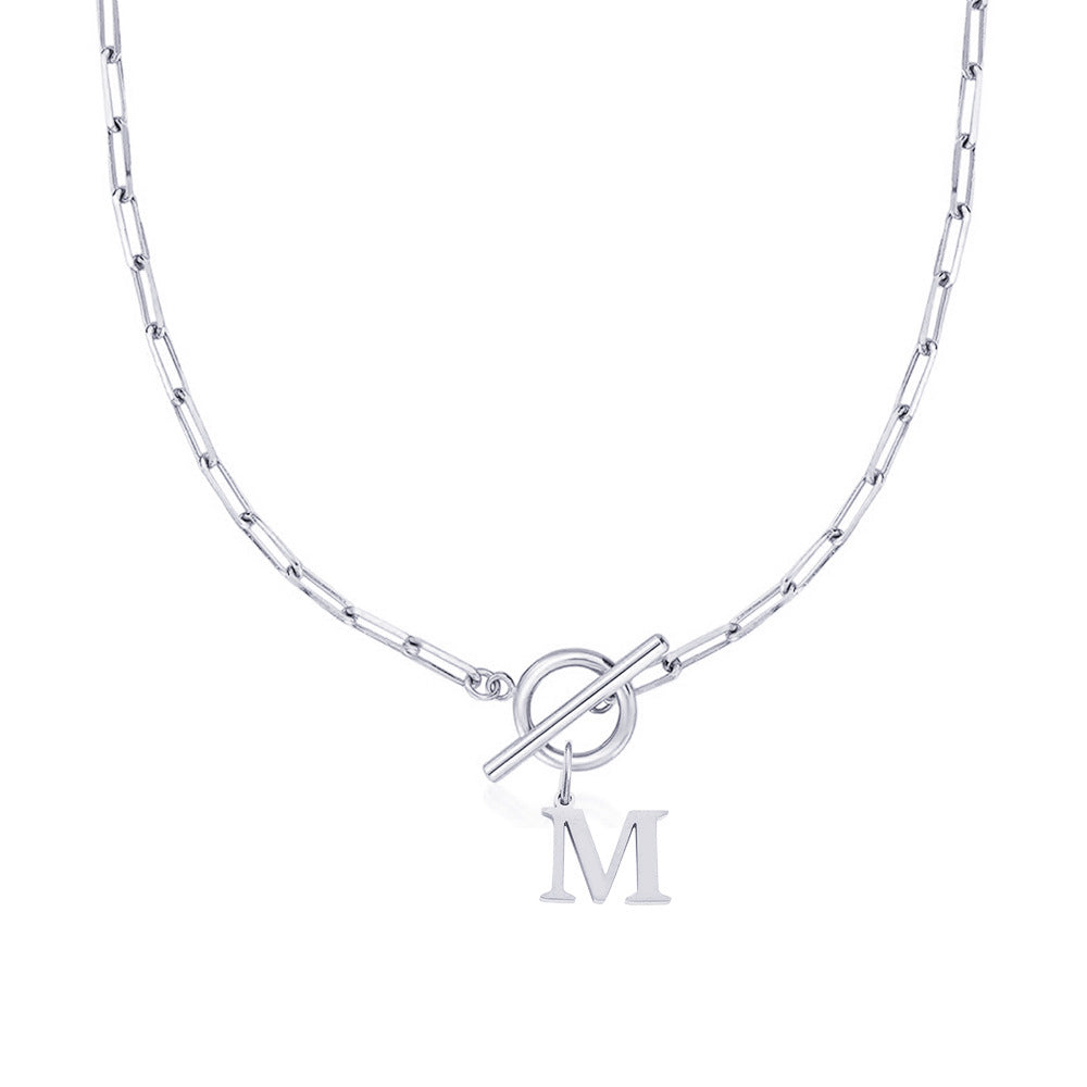 Collar con Inicial y Eslabones de Diseño