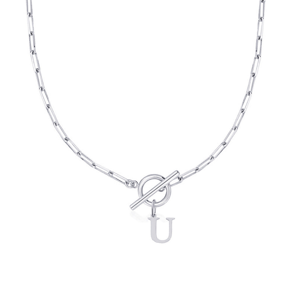 Collar con Inicial y Eslabones de Diseño