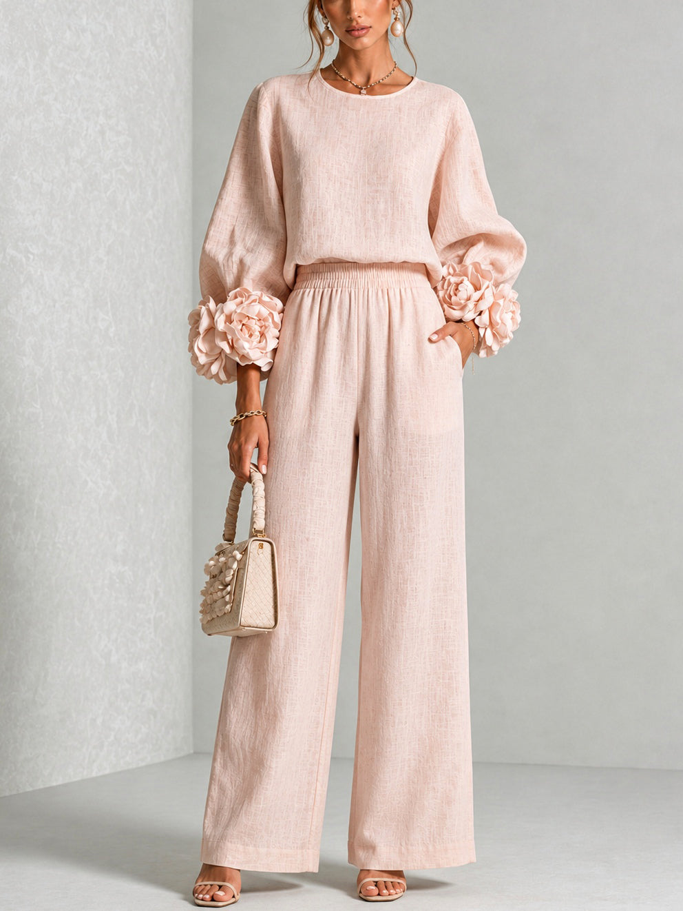GEMA  Conjunto 2 Piezas Puños Con Flor