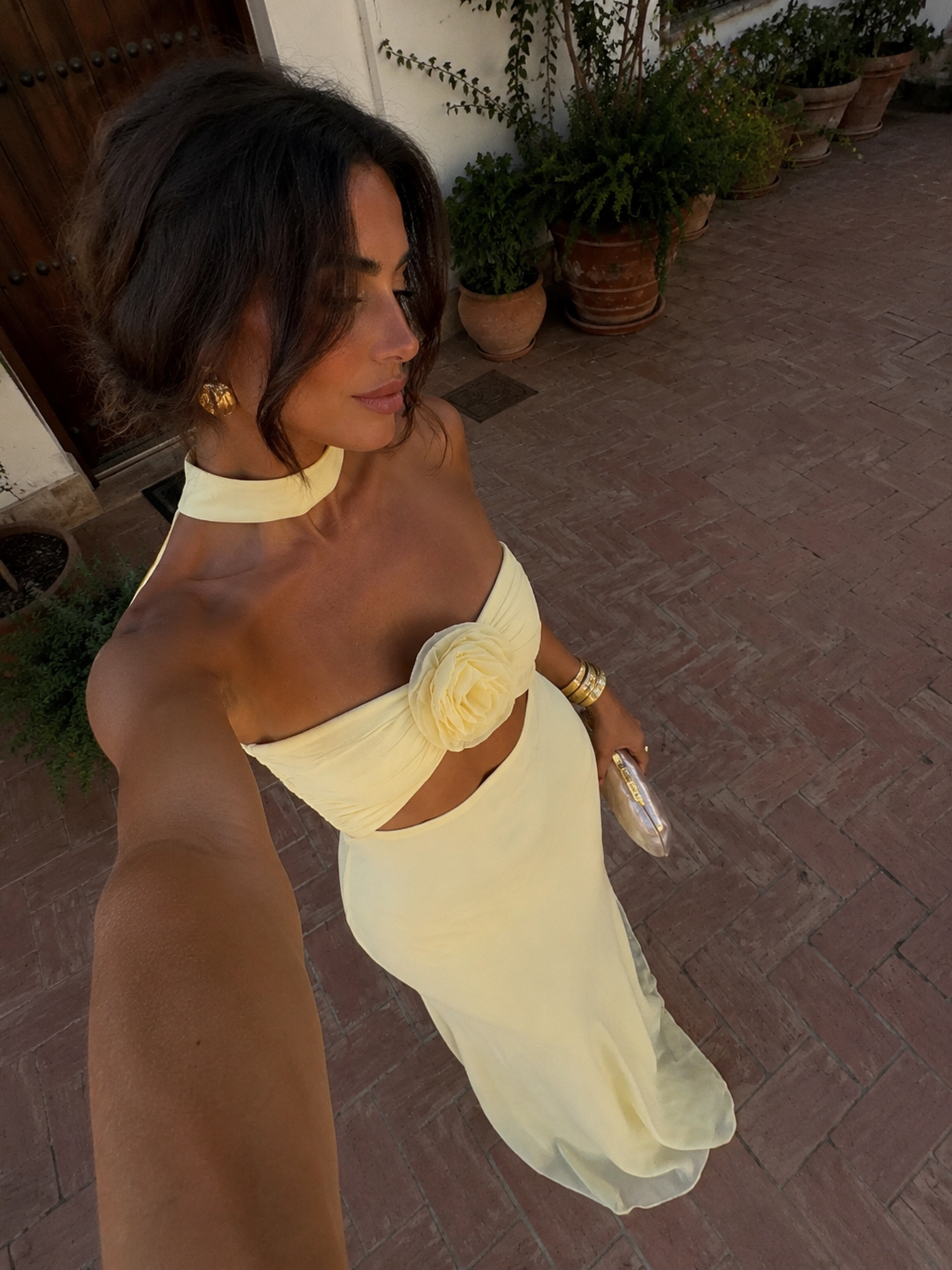 ELISA- Vestido Amarillo Pastel