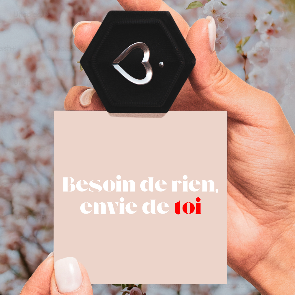 Bague Ajustable - Coeur - Besoin de rien, envie de toi